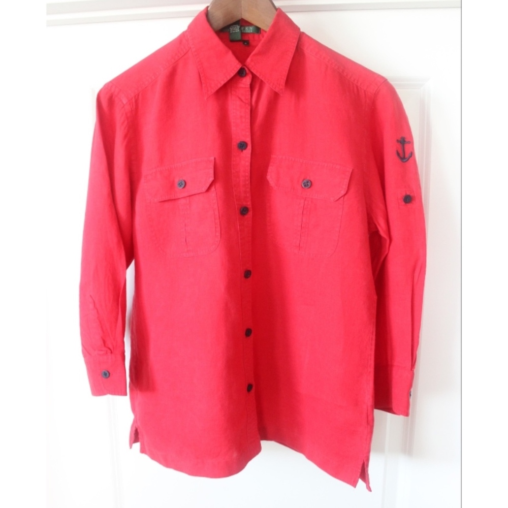 Lauren Ralph Lauren Button Down Top Size M Women's